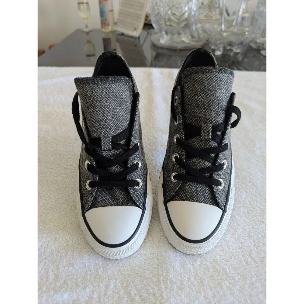 Converse Chuck Taylor All Star Double Tongue Low Top Sneakers Gray Black Canvas - Picture 9 of 9